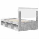 vidaXL Ágykeret fejtámlával Beton Szürke 100 x 200 cm Faanyag