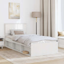 vidaXL Ágykeret fejtámlával Fehér 90 x 190 cm Faanyag