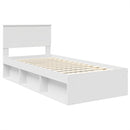 vidaXL Ágykeret fejtámlával Fehér 75 x 190 cm Faanyag