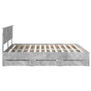 vidaXL Ágykeret fiókkal tárolóval Beton Szürke 200 x 200 cm Mérnöki Fa