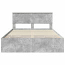 vidaXL Ágykeret fiókkal tárolóval Beton Szürke 150 x 200 cm Mérnöki Fa