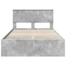 vidaXL Ágykeret fiókkal tárolóval Beton Szürke 135 x 190 cm Mérnöki Fa
