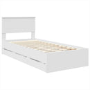 vidaXL Ágykeret fiókkal fejtámlával Fehér 90 x 190 cm Mérnöki Fa