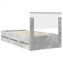 vidaXL Ágykeret fiókkal tárolóval Beton Szürke 90 x 190 cm Mérnöki Fa
