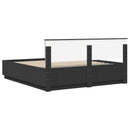 vidaXL Ágykeret LED -es lámpákkal Fekete 200 x 200 cm Faanyag