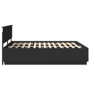 vidaXL Ágykeret LED -es lámpákkal Fekete 200 x 200 cm Faanyag