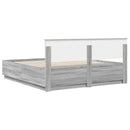 vidaXL Ágykeret LED -es lámpákkal Szürke Sonoma 200 x 200 cm Faanyag