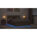 vidaXL Ágykeret LED -es lámpákkal Sonoma tölgy 150 x 200 cm Faanyag
