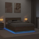 vidaXL Ágykeret LED -es lámpákkal Sonoma tölgy 140 x 190 cm Faanyag
