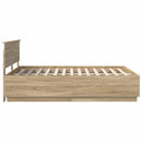 vidaXL Ágykeret LED -es lámpákkal Sonoma tölgy 140 x 190 cm Faanyag