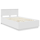 vidaXL Ágykeret LED -es lámpákkal Fehér 135 x 190 cm Faanyag