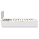 vidaXL Ágykeret LED -es lámpákkal Fehér 135 x 190 cm Faanyag