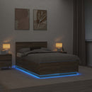 vidaXL Ágykeret LED -es lámpákkal Sonoma tölgy 120 x 190 cm Faanyag