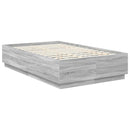 vidaXL Ágykeret LED -es lámpákkal Szürke Sonoma 120 x 190 cm Faanyag