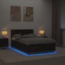 vidaXL Ágykeret LED -es lámpákkal Füstölt tölgy 120 x 200 cm Faanyag