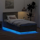 vidaXL Ágykeret LED szalagokkal Beton Szürke 100 x 200 cm Faanyag