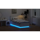 vidaXL Ágykeret LED -es lámpákkal Fehér 70 x 190 cm Faanyag