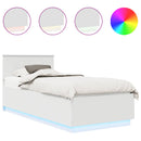 vidaXL Ágykeret LED -es lámpákkal Fehér 70 x 190 cm Faanyag