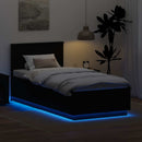 vidaXL Ágykeret LED -es lámpákkal Fekete 70 x 190 cm Faanyag