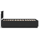 vidaXL Ágykeret LED -es lámpákkal Fekete 70 x 190 cm Faanyag