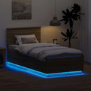 vidaXL Ágykeret LED szalagokkal Sonoma tölgy 70 x 190 cm Faanyag