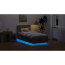 vidaXL Ágykeret LED szalagokkal Sonoma tölgy 70 x 190 cm Faanyag