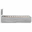 vidaXL Ágykeret LED -es lámpákkal Szürke Sonoma 70 x 190 cm Faanyag