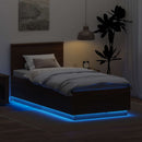 vidaXL Ágykeret LED -es lámpákkal Barna Tölgy 70 x 190 cm Faanyag