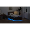 vidaXL Ágykeret LED -es lámpákkal Barna Tölgy 70 x 190 cm Faanyag