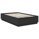 vidaXL Ágykeret fejtámlával Fekete 135 x 190 cm Szerelt Fa
