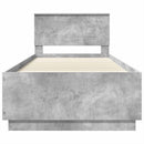 vidaXL Ágykeret fejtámlával Betonszürke 100 x 200 cm Szerelt Fa