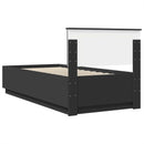 vidaXL Ágykeret fejtámlával Fekete 90 x 200 cm Szerelt Fa