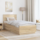 vidaXL Ágykeret fejtámlával Sonoma Tölgy 70 x 190 cm Szerelt Fa