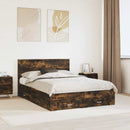 vidaXL Ágykeret fejtámlával fiókkal Füstölt tölgy 140 x 190 cm Faanyag