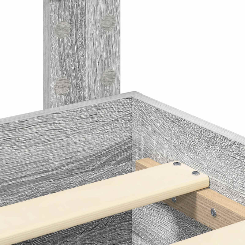 vidaXL Ágykeret fejtámlával fiókkal Szürke Sonoma 140 x 200 cm Faanyag