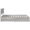 vidaXL Ágykeret fejtámlával fiókkal Szürke Sonoma 140 x 200 cm Faanyag