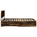 vidaXL Ágykeret fejtámlával fiókkal Füstölt tölgy 135 x 190 cm Faanyag