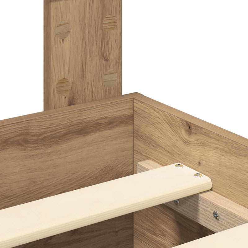 vidaXL Ágykeret fejtámlával fiókkal Artisan tölgy 120 x 190 cm Faanyag