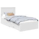 vidaXL Ágykeret fiókkal fejtámlával Fehér 90 x 190 cm Szerelt Fa