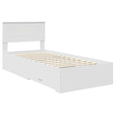 vidaXL Ágykeret fiókkal fejtámlával Fehér 90 x 190 cm Szerelt Fa