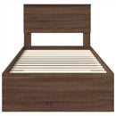 vidaXL Ágykeret fejtámlával Barna tölgy és ezüst 90 x 190 cm Faanyag