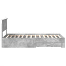 vidaXL Ágykeret fejtámlával Beton szürke és ezüst 75 x 190 cm Faanyag