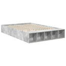 vidaXL Ágykeret polcokkal tárolóval Beton Szürke 140 x 190 cm Faanyag