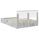 vidaXL Ágykeret polcokkal tárolóval Beton Szürke 140 x 190 cm Faanyag