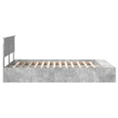 vidaXL Ágykeret polcokkal tárolóval Beton Szürke 140 x 190 cm Faanyag
