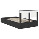 vidaXL Ágykeret polcokkal fejtámlával Fekete 135 x 190 cm Faanyag