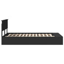 vidaXL Ágykeret polcokkal fejtámlával Fekete 135 x 190 cm Faanyag