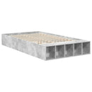 vidaXL Ágykeret polcokkal tárolóval Beton Szürke 135 x 190 cm Faanyag