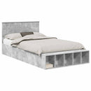 vidaXL Ágykeret polcokkal tárolóval Beton Szürke 120 x 190 cm Faanyag