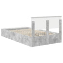 vidaXL Ágykeret polcokkal tárolóval Beton Szürke 120 x 190 cm Faanyag